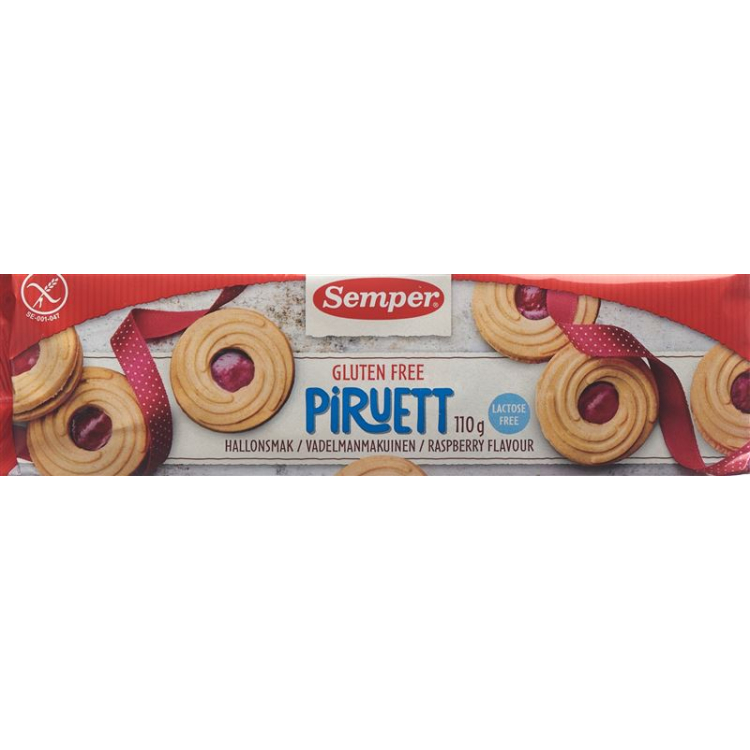 Semper Piruett biscuit framboos glutenvrij 110 g