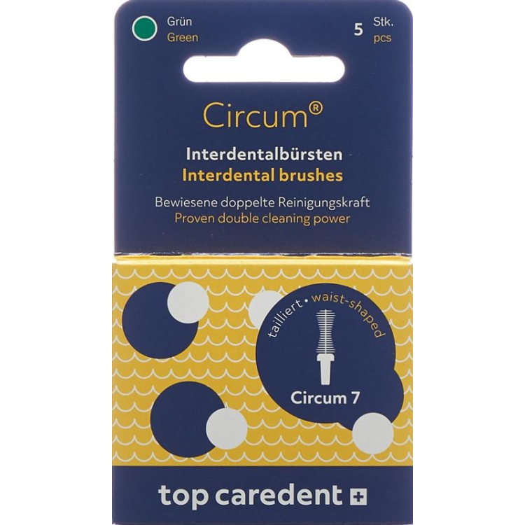 Top Caredent Circum 7 CDB-7 კბილთაშორისი ჯაგრისი მწვანე >3.00 მმ 25