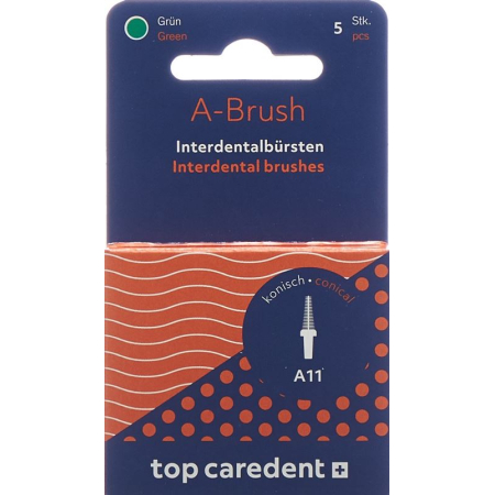 Top Caredent A11 IDBH-GK Interdentalbürste grün konisch &gt;1.1m