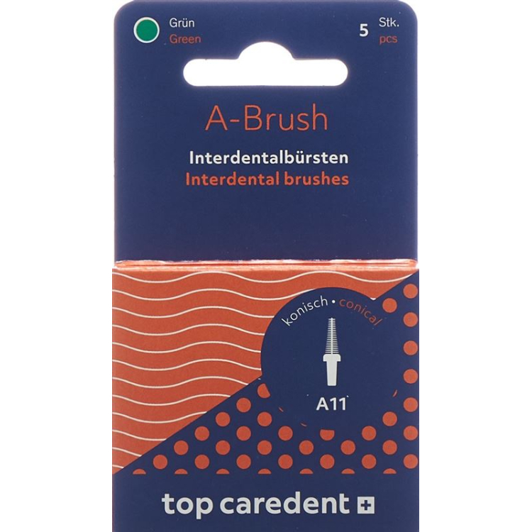 Top Caredent A11 IDBH-GK sikat interdental berbentuk kerucut hijau >1,1m