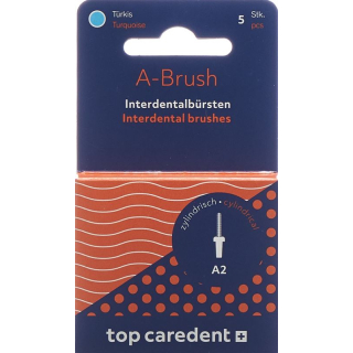 Top Caredent A2 IDBH-T brosse interdentaire turquoise >0.8mm 5 pcs
