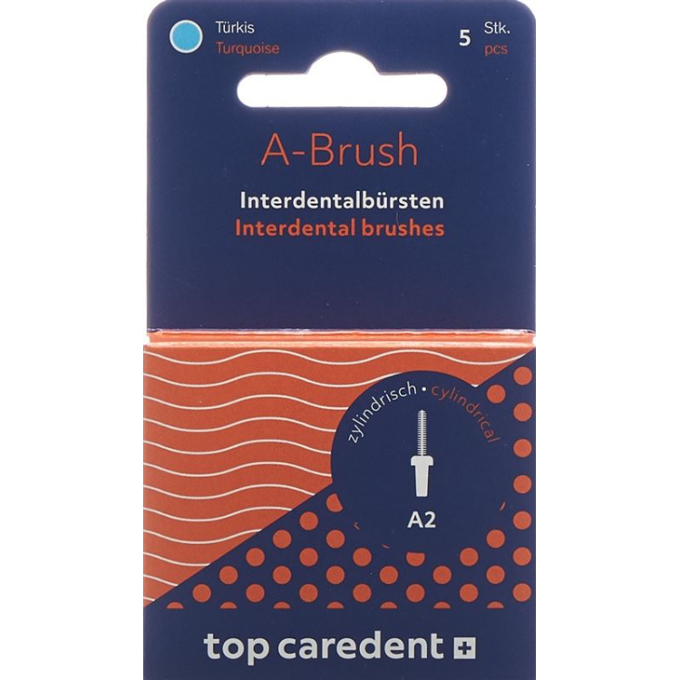 Top Caredent A2 IDBH-T interdental brush turquoise >0.8mm 5 pcs