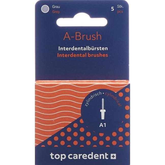 Top Caredent A1 IDBH-X Interdentalbürste grau &gt;0.7mm 5 Stk