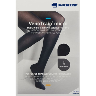VenoTrain MICRO A-G KKL2 S plus / short open toe black adhesive tape tufts 1 pair