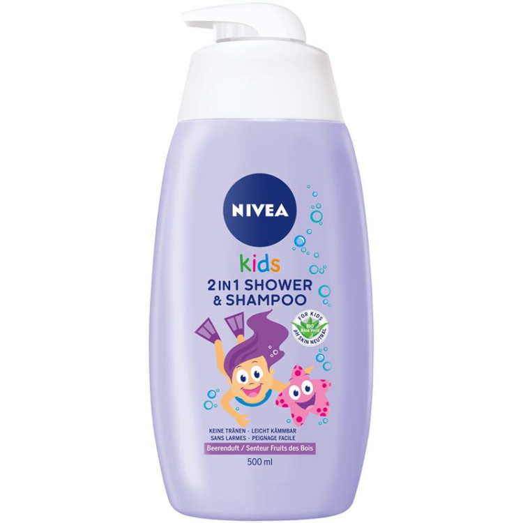 Nivea Kids 2 in 1 Shower & Shampoo Girl 500 ml