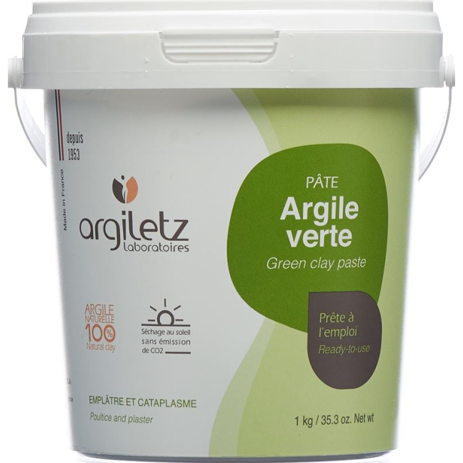 Argiletz healing earth green instant paste pot 1.5 kg