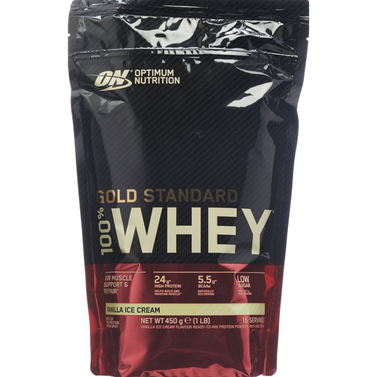 OPTIMAL 100% Whey Gold Standard Vanilla Ice bag 450 g