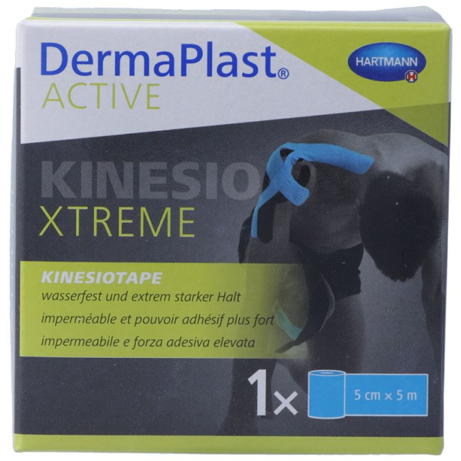 Buy DERMAPLAST Active Kinesiotape Xtreme 5cmx5m blue online from Beeovita