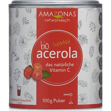 AMAZONAS acerola Bio Pulver mit 17% Vitamin C Ds 100 g