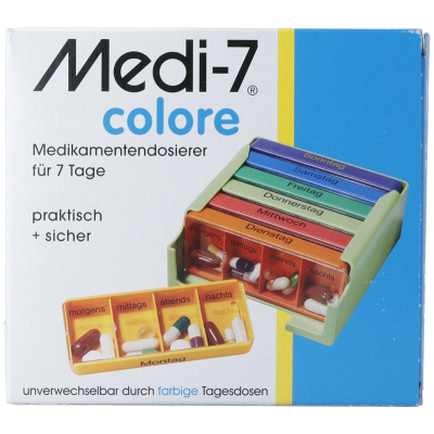 Sahag Medi-7 Medikamentendosierer 7 Tage 4 Fächer pro Tag bunt d