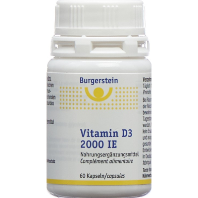 Burgerstein Vitamin D3 kapsler 2000 IE dåse 60 stk