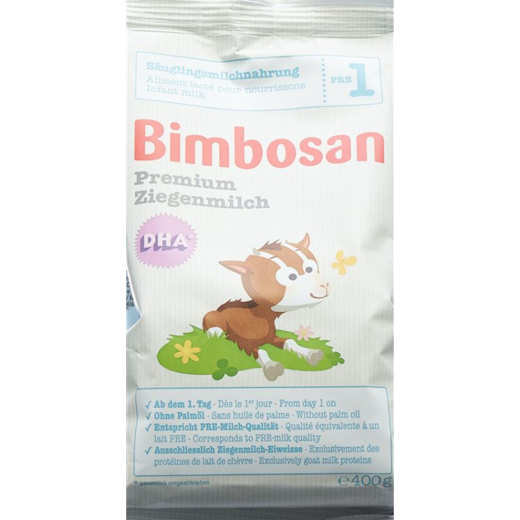 Bimbosan premium goat milk 1 baby milk refill bag 400 g