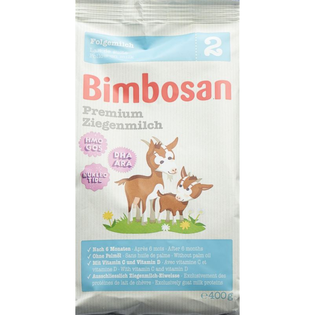 Bimbosan Premium Ziegenmilch 2 Folgemilch refill Btl 400 g