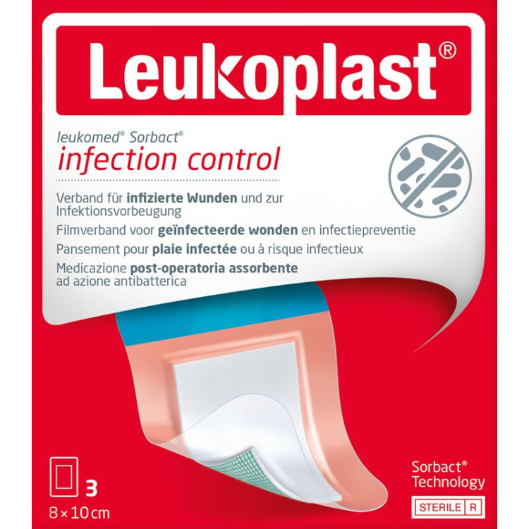 LEUKOPLAST Leukomed Sorbact 8x10 sm