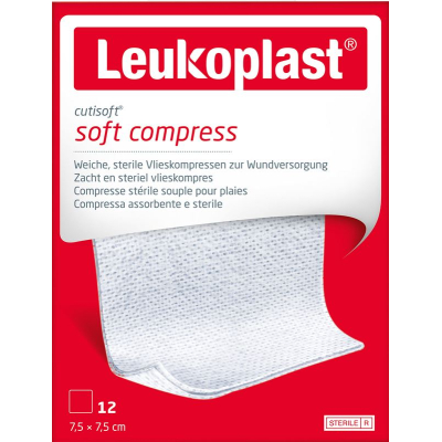 Leukoplast cutisoft 7.5x7.5cm 12 stk