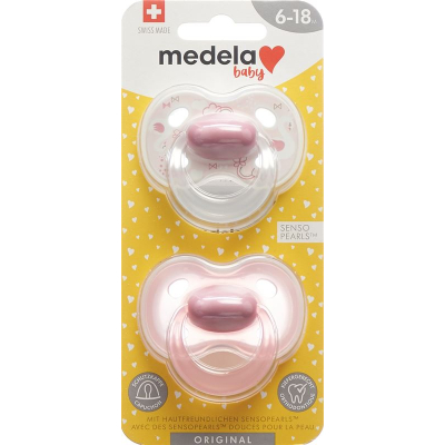 Medela baby nuggi original 6-18 rosa 2 stk