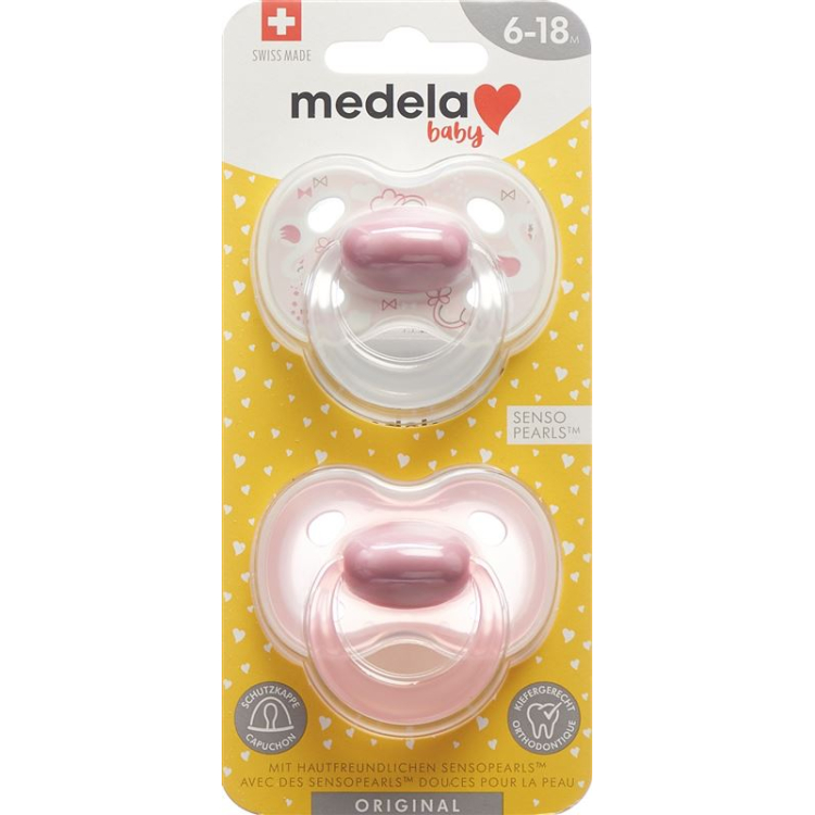 Medela Baby Nuggi Original 6-18 Rosa 2 Stk