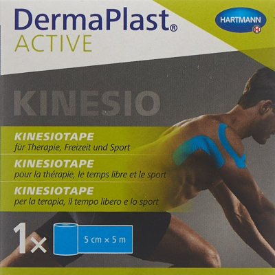 Dermaplast aktiv kinesiotape 5cmx5m blå