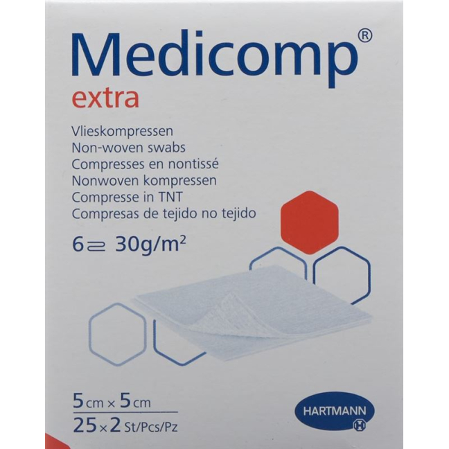 Medicomp Extra 6 fach S30 5x5cm sterylny 25 x 2 szt