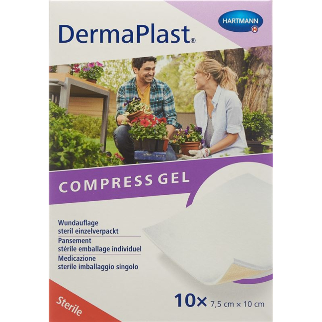 DermaPlast Compress Gel 7,5x10cm esterilizado 10 Stk