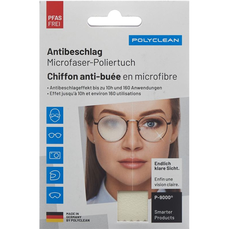 Polyclean Antibeschlag Microfaser-Poliertuch