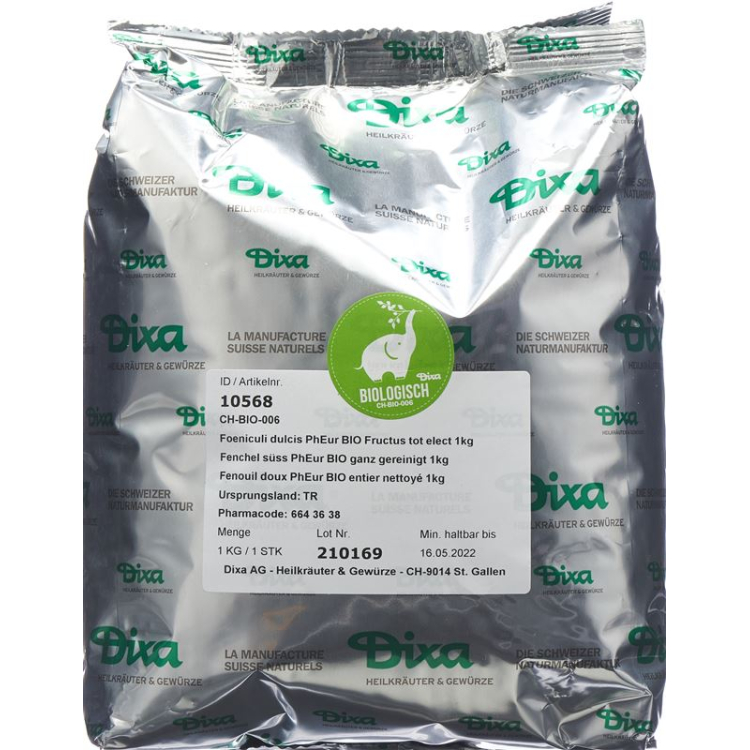 Dixa Fenchel süss PhEur BIO ganz 1 kg