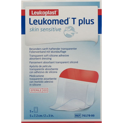 LEUKOMED T plus jautriai odai 5x7,2cm