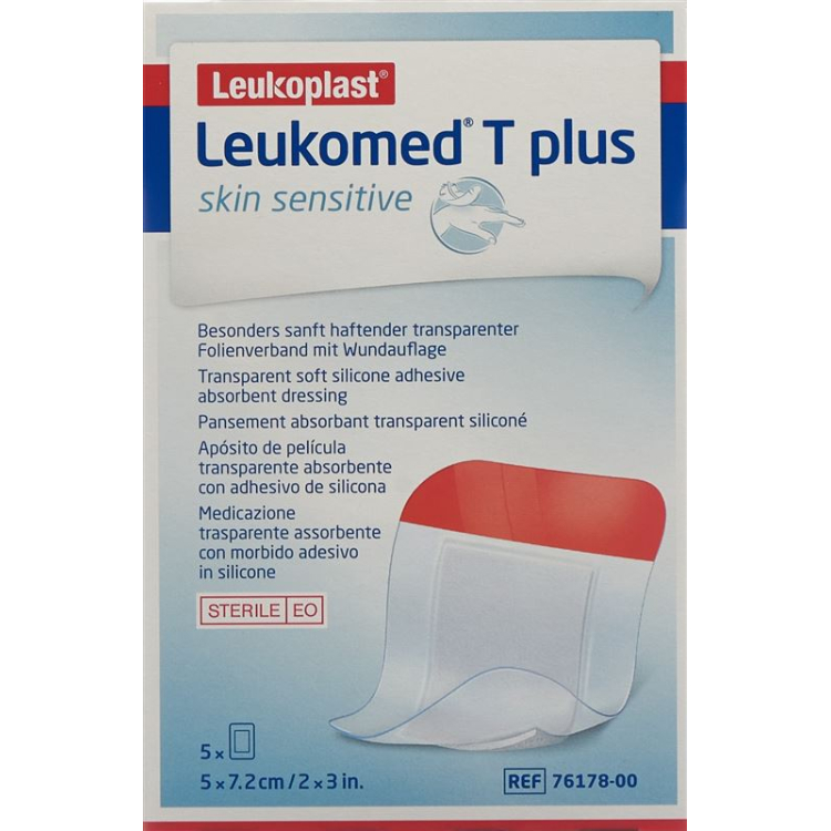 LEUKOMED T plus רגיש לעור 5x7.2 ס"מ