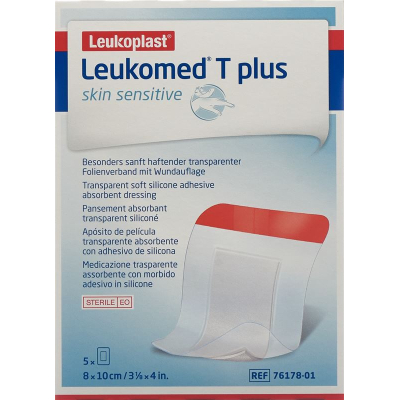 Leukomed t plus hudkänslig 8x10cm 5 stk