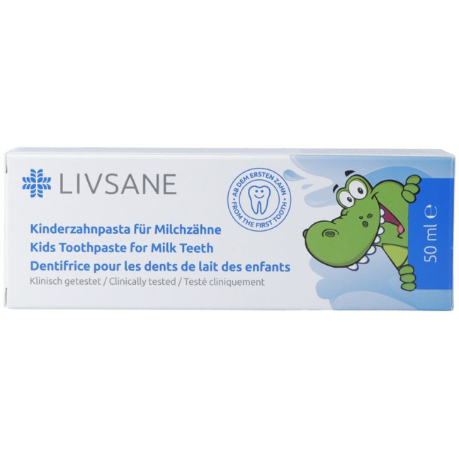 LIVSANE საბავშვო კბილის პასტა რძის კბილებისთვის