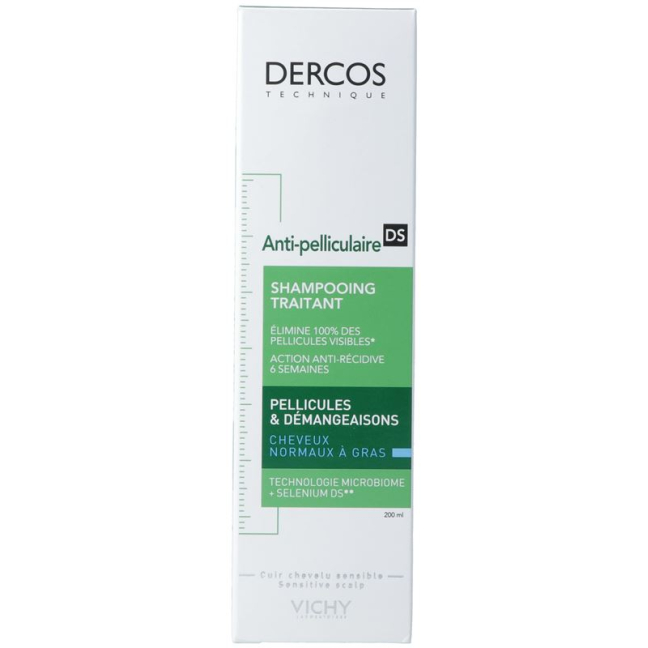 Vichy Dercos šampon protiv pelikula cheveux gras Fl 390 ml
