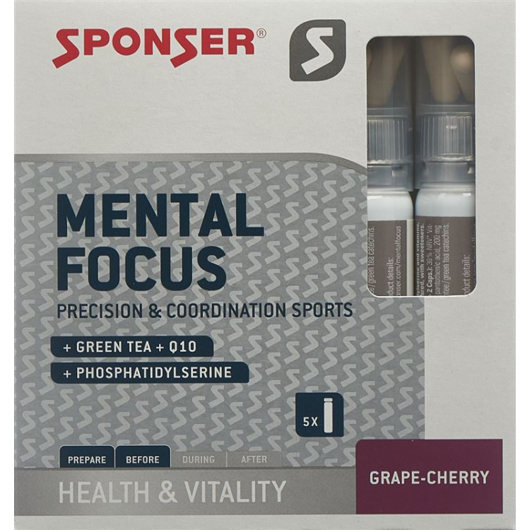 Sponzor Mental Focus ovocný box 5 ampuliek na pitie 25 ml + 5 x 2 cca