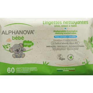 Alphanova BB toalhetes biodegradáveis ​​72 unid.