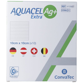 AQUACEL Ag+ Extra Kompress 10x10cm