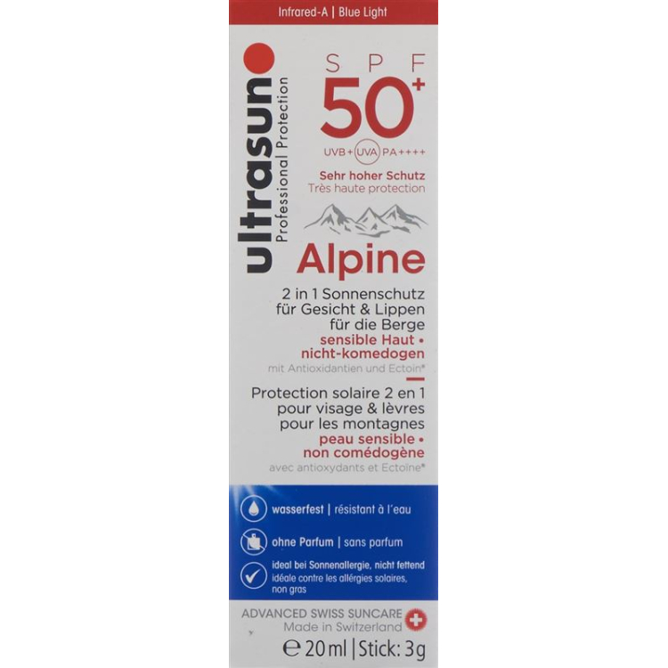 ULTRASUN Alpine SPF 50+ 20 ml + 3 ក្រាម។