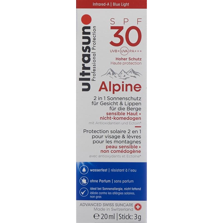 Ultrasun Alpine SPF 30 20 毫升 + 3 克