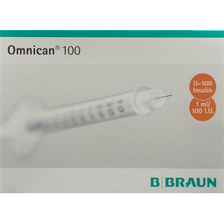 OMNICAN Insulin 100 1ml 0,3x8mm G30 enkel 100 x
