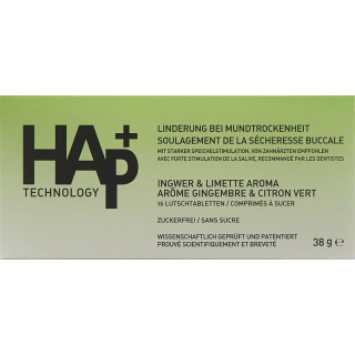 HAp+ Lutschtabl Ingwer & Limette アロマ 16 Stk