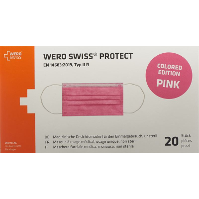 Wero swiss protect maske typ iir ורוד קופסא 20 stk