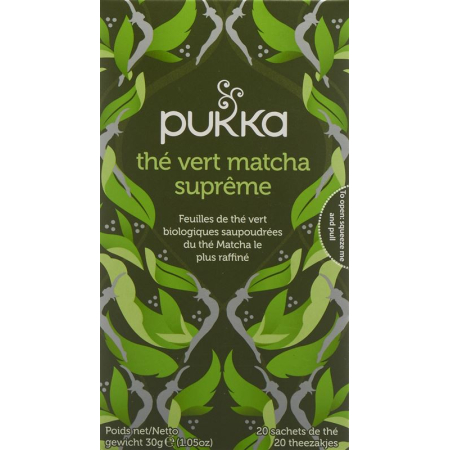 תיק אורגני Pukka Thé Vert Matcha Suprême Thé 20 יחידות