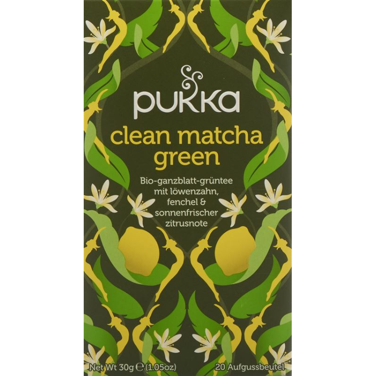 Pukka Clean Matcha Green Tea Organic Btl 20 pcs