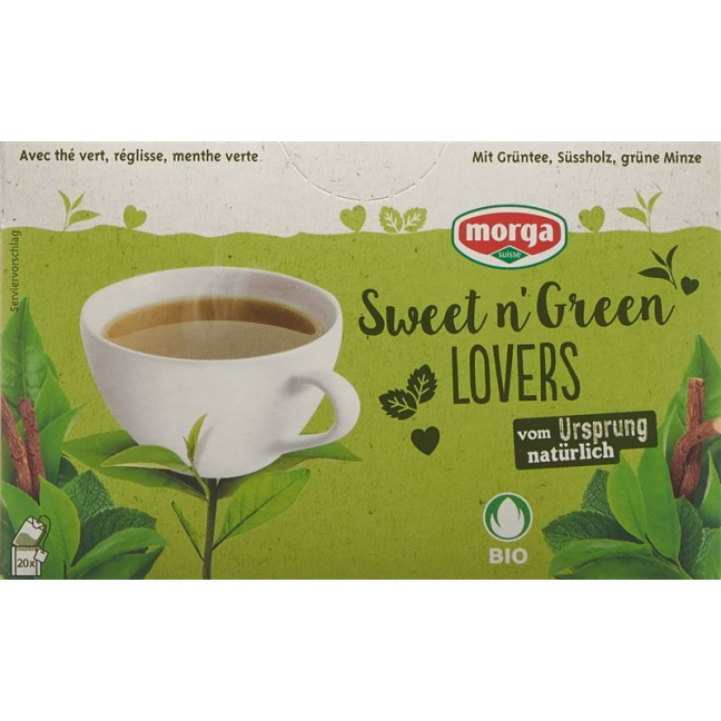 Morga Sweet n'Green Lovers tea with cover organic bud bag 20 pcs