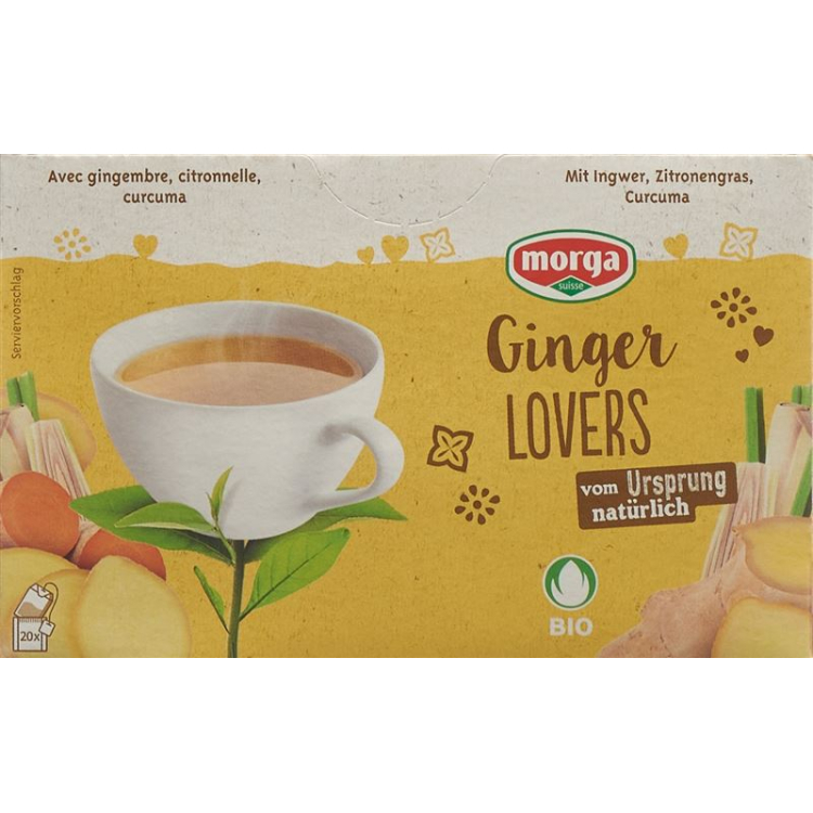 Morga Ginger Lovers 티 mit Hülle Bio Knospe Btl 20 Stk