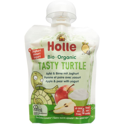 Holle dadlı tısbağa apfel birne mit joghurt