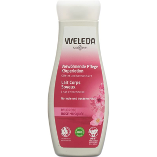Weleda body lotion wild rose pampering care bottle 200 ml