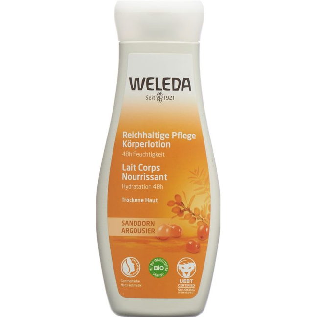 Weleda Körperlotion Sanddorn - Rich Care Body Lotion for Dry Skin