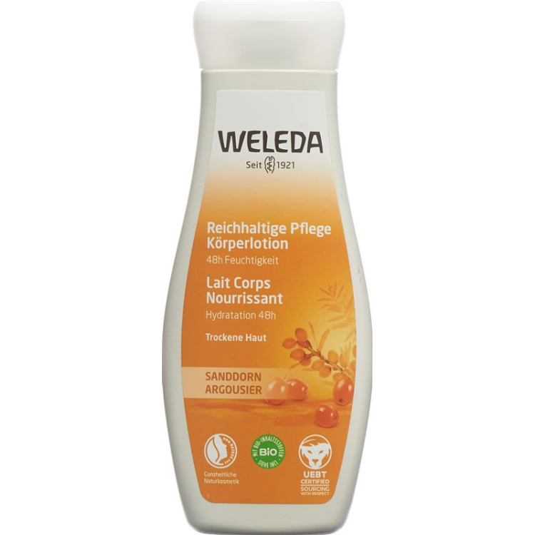 Weleda Körperlotion Sanddorn reichhaltige Pflege Fl 200 מ"ל