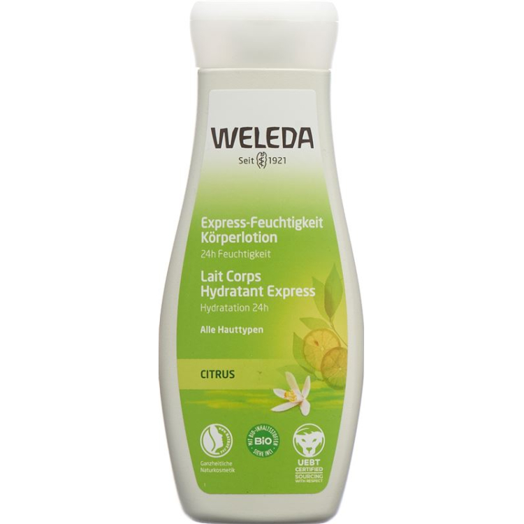 Weleda Körperlotion Citrus Express-Feuchtigkeit Fl 200 מ"ל