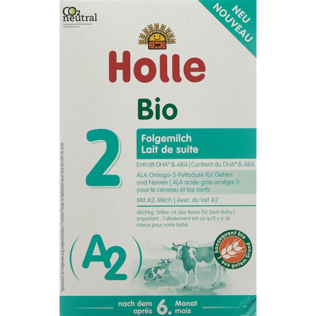 Holle A2 Bio-Folgemilch 2 Cartons 400 g