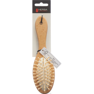 Herba hair brush with wooden pins, small, beech wood, FSC certified